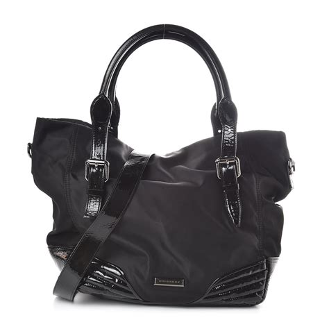 burberry tote bag black leather|burberry nylon tote black.